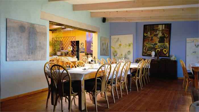 The View of Africa dining room laid for service